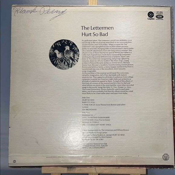 The Lettermen 'Hurt So Bad' Vinyl Record - Picture 2 of 8